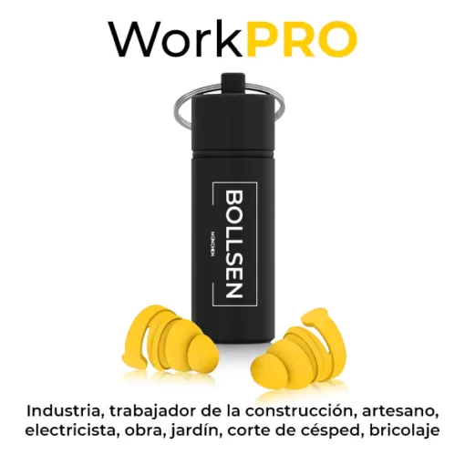 bollsen WorkPro tapones para trabajar - Industria, trabajador de la construcción, artesano, electicista, obra, jardín, corte de césped, bricolaje